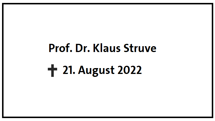 Nachruf Auf Prof. Dr. Klaus Struve : Fakultät Für ...