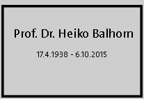 Traueranzeige Prof. Dr. Heiko Balhorn