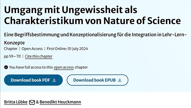 Bild der Website zu Nature of Science