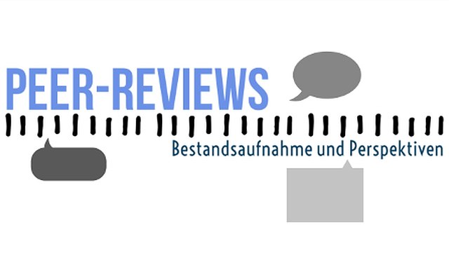 Logo des Peer Review Projekts mit verschiedenen Sprechblasen