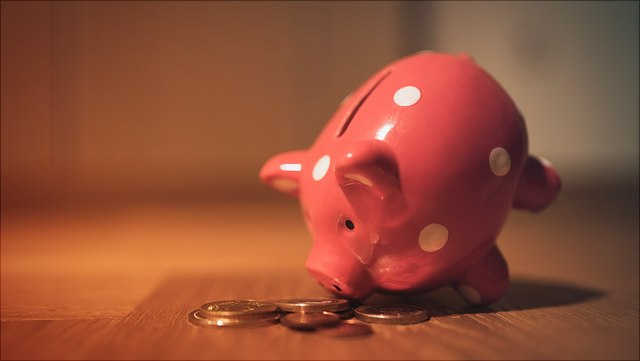 Sparschwein mit Münzen