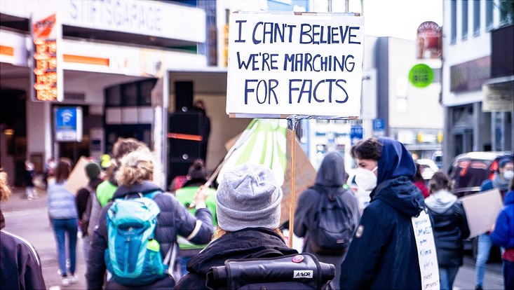 Protest against fake news