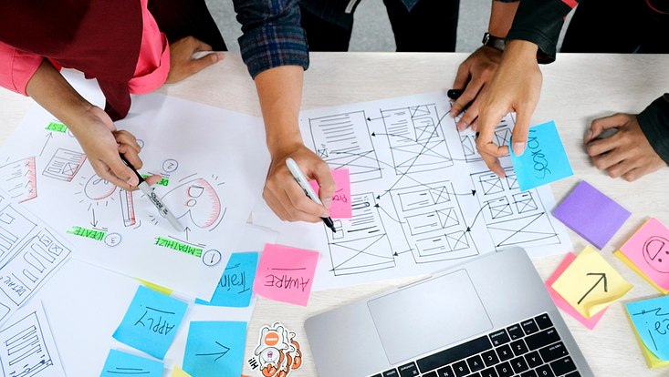 People working on a project