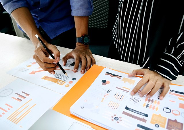 data on a conference table