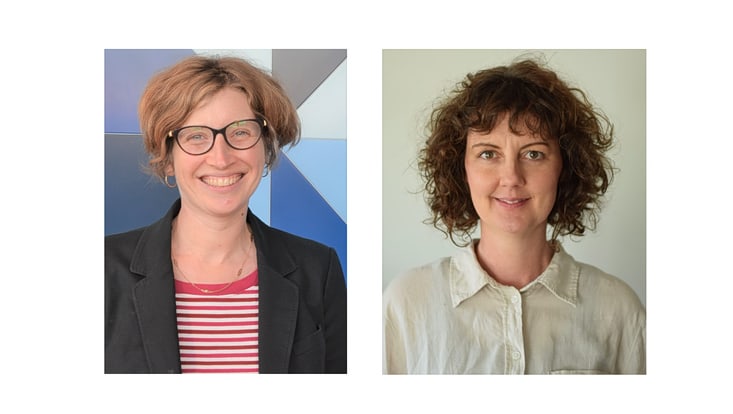 Zwei Porträtfotos von Hanna Torsh und Victoria Benz nebeneinander
