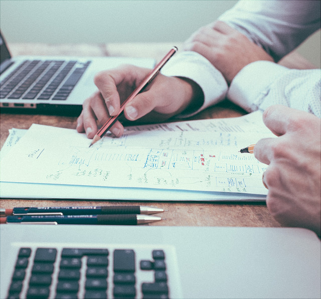 Blatt mit Aufzeichnungen