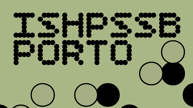 Logo der ISHPSSB Porto grüner Hintergrund mit schwarzen Punkten und Schriftzug