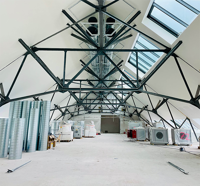 Bild von der Baustelle im Raum der zukünftigen Lernlandschaft