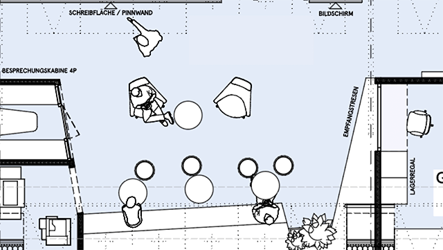 Entwurf Studentischer Aufenthaltsraum