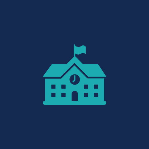 Icon, das ein Schulgebäude zeigt