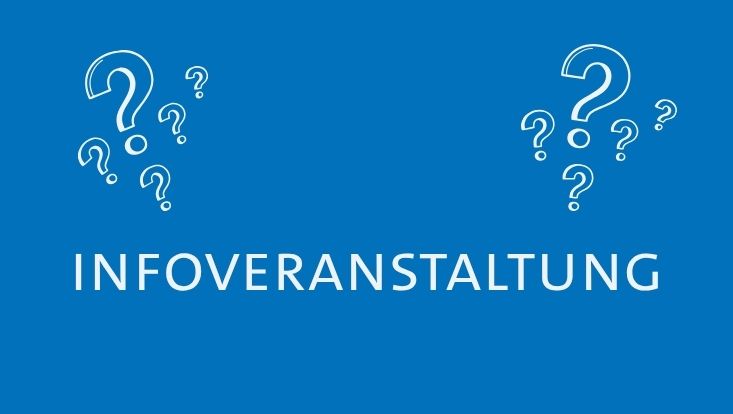dekorative Grafik mit dem Schriftzug Inforveranstaltung