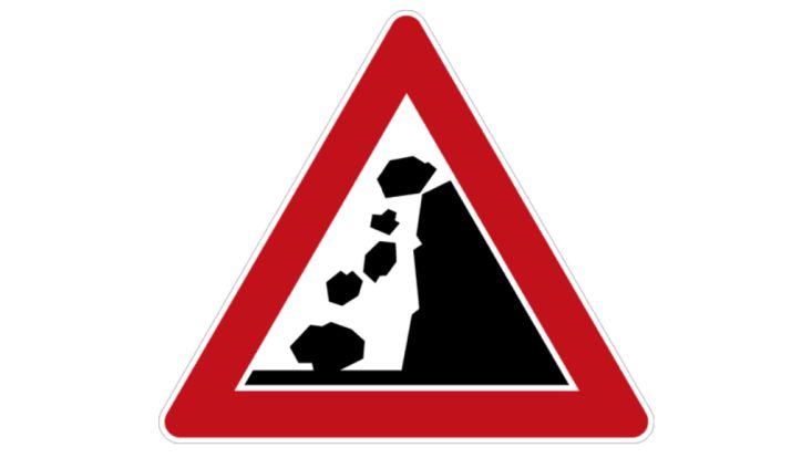 Verkehrsschild Steinschlag