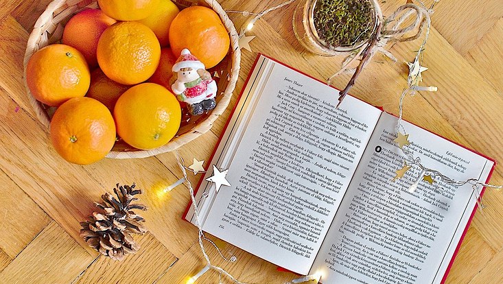 Buch und Obst