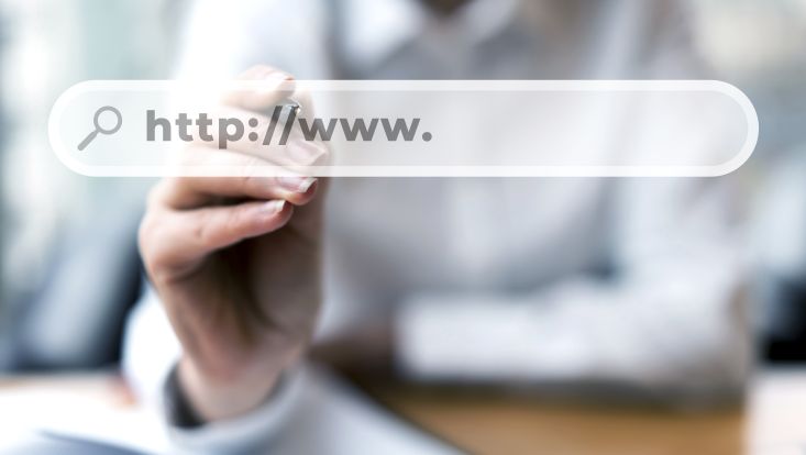 Eine Internetadressezeile mit dem Inhalt: www.