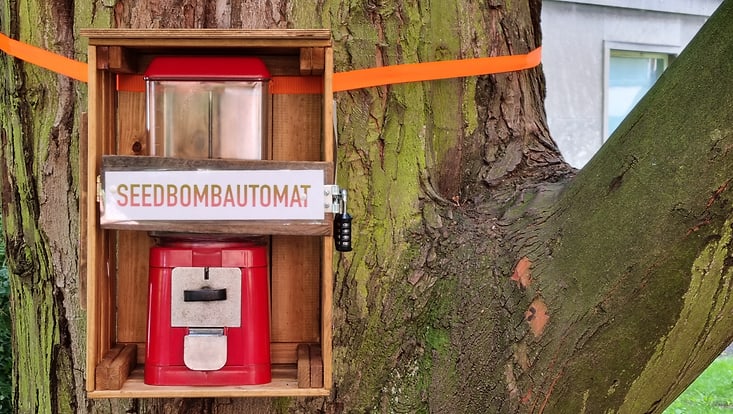 whatsup-2024-06-britta-doerthe-seedbombautomat Seedbomautomat am Baum