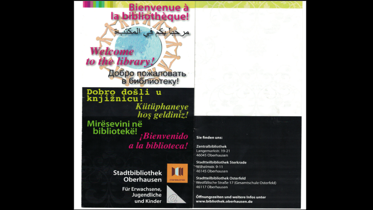 Flyer der Stadtbibliothek Oberhausen mehr
