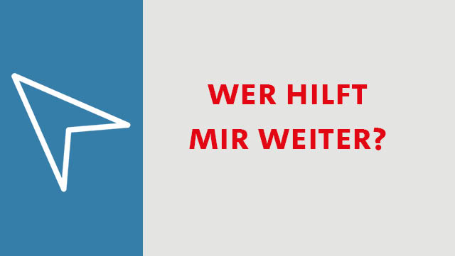 02-spt-wohilfe Pfeilsymbol, Schrift: Wer hilft mir weiter?