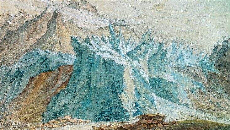 Caspar Wolf: Unterer Grindelwaldgletscher mit kleinem Schreckhorn