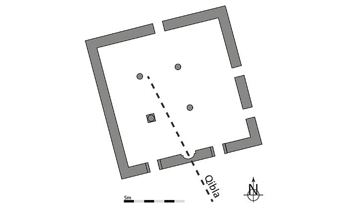 Dört Sütun Camii / Hisar Camii'nin zemin planı