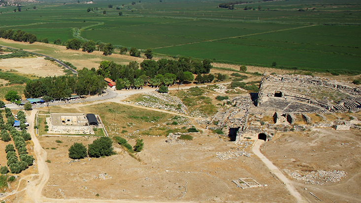 The caravanserai and theater viewed from the east The caravanserai and theater viewed from the east