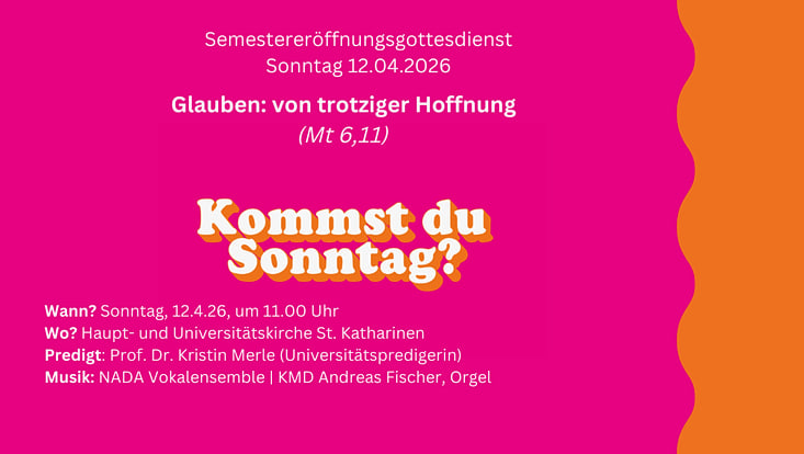 Der Eröffnungsgottesdienst der Universität Hamburg findet am 12.04.2026 in St. Katharinen statt.