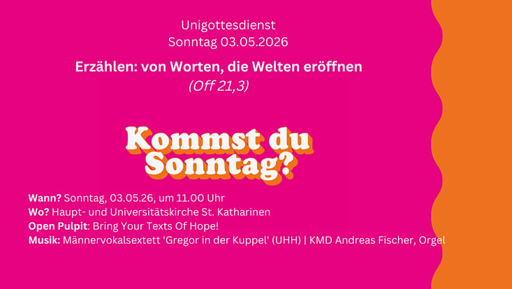 Universitätsgottesdienst in St. Katharinen Hamburg am 03.05.2026 über Offenbarung 21,3.