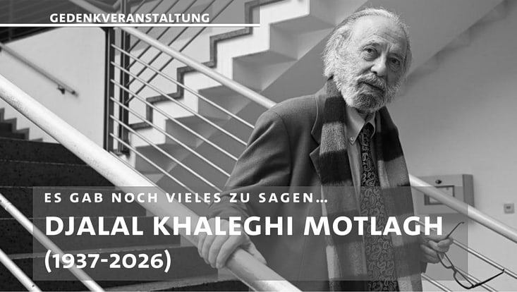Foto von Dr. Djalal Khaleghi Motlagh im Treppenhaus vom Asien-Afrika-Institut der Universität Hamburg