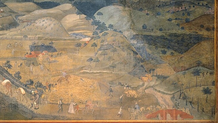 Ambrogio Lorenzetti: Allegoria ed Effetti del Buono e Cattivo Governo, 1338-1339