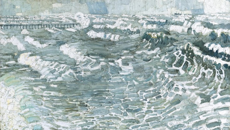 Ausschnitt vom Gemälde von Max Beckmann: Große graue Wellen, 1905
