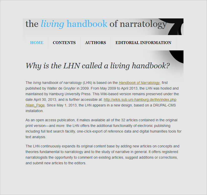 Living Handbook of Narratology