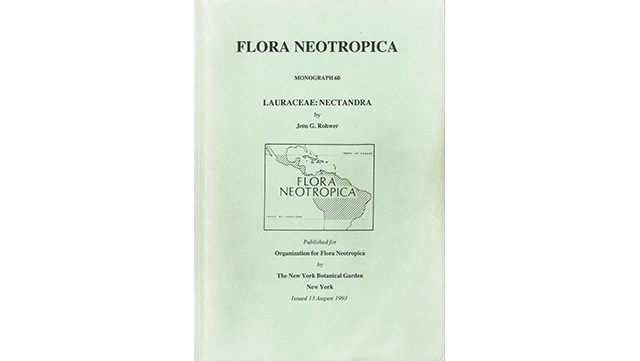 Image of book cover "Flora Neotropica, monograph no. 60: Nectandra"