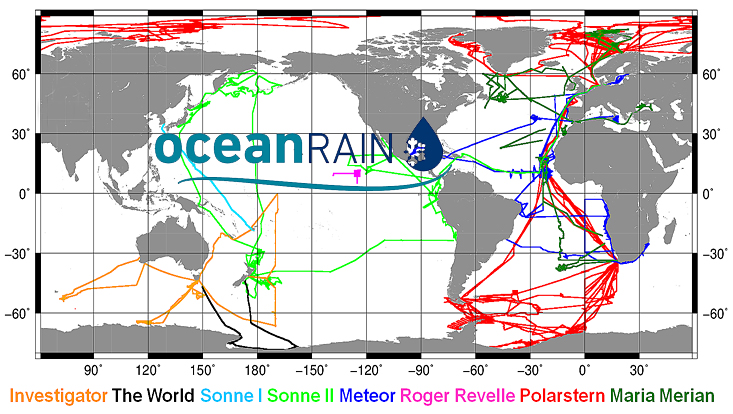 oceanRAIN Schiffsrouten