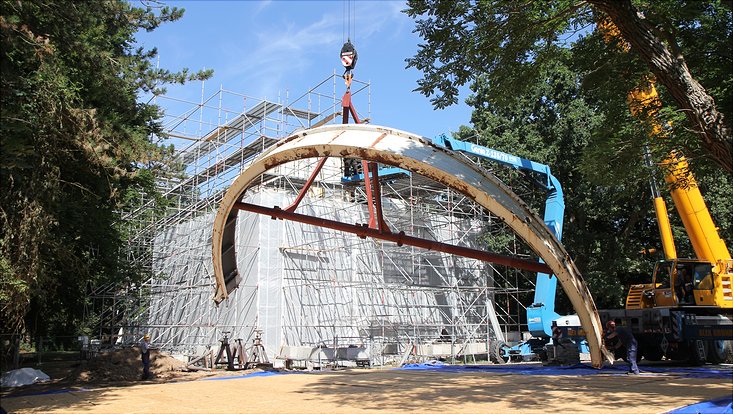 Restaurierung der Sternwarte: Heute werden die Spaltklappen der Refraktorkuppel abgehoben