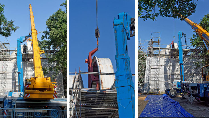 Restaurierung der Sternwarte: Heute werden die Spaltklappen der Refraktorkuppel abgehoben