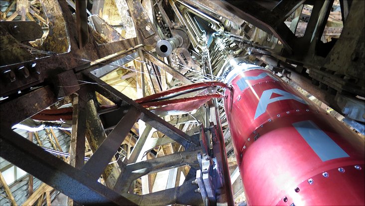 MAIUS-I Rakete vor dem Start im Raketen-Launcher