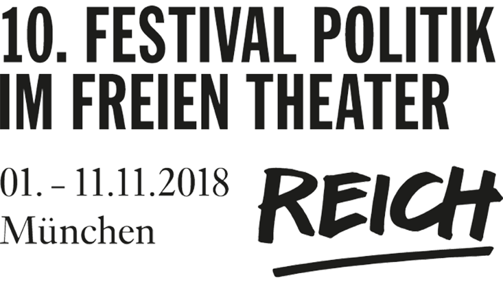 Schwarzer Logo-Schriftzug Politik im Freien Theater - REICH