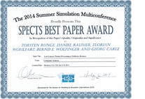 SPECTS 14 Best Paper Award