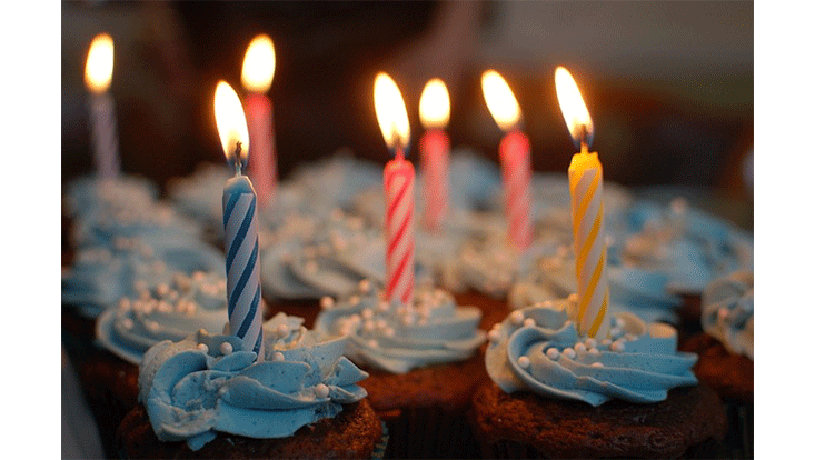birthday cake with candles