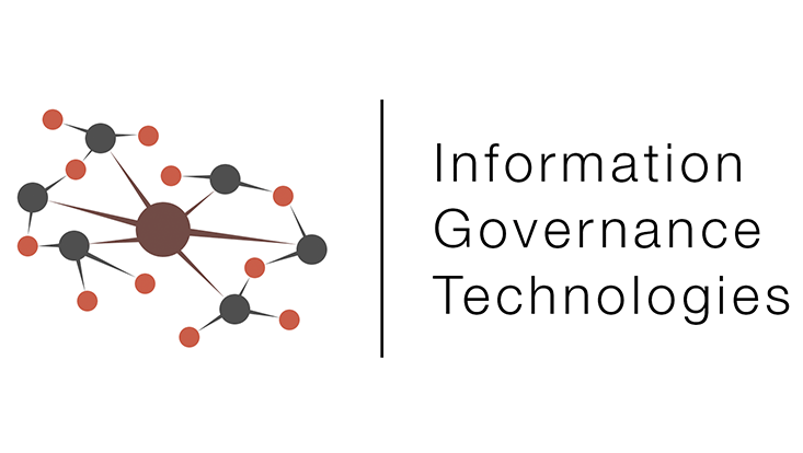 Vernetzte Punkte, rechts davon Schriftzug Information Governance Technologies
