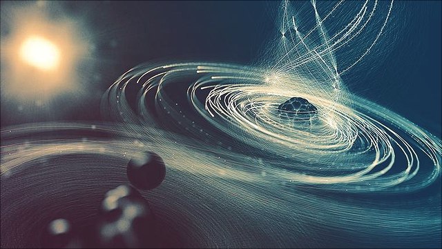 The extremely intense X-ray flash knocks so many electrons out of the iodine atom (right) such that it pulls in the electrons of the methyl group (left) like an electromagnetic version of a black hole, before finally spitting them out.