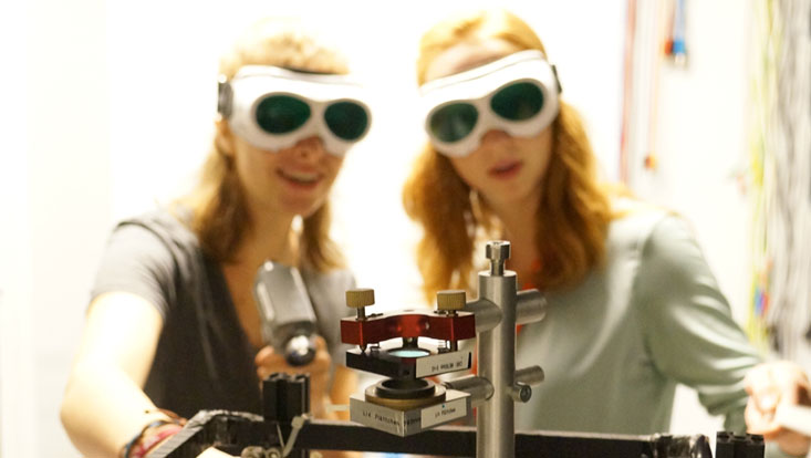 two girls working in the lab