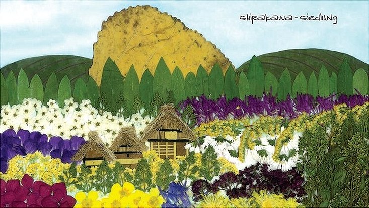 Bild zur Sonderausstellung OSHIBANA MIT KÜNSTLERIN MAKO Japanische Pflanzenkollagen 13. – 31. Oktober 2019