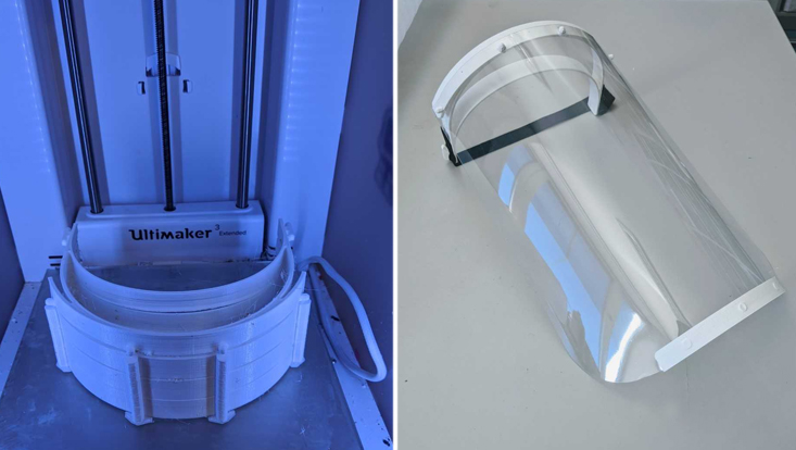 3D-Drucker und Schutzvisier