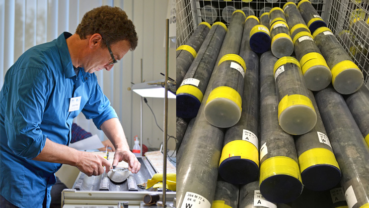 Prof. Dr. Ulrich Riller bei der Arbeit Prof. Dr. Ulrich Riller bei der Arbeit