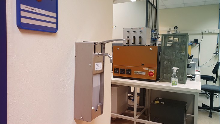 disinfectant dispensers in the lab