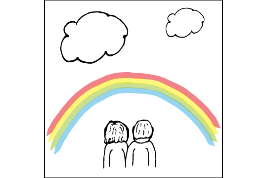 regenbogen-2-fiona-540-360 Zwei Personen schauen einen Regenbogen an
