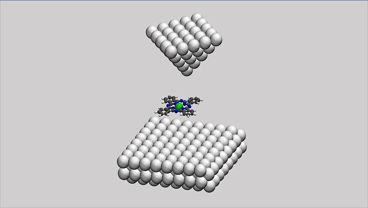 Illustration des experimentellen Aufbaus zur Messung von Lichtdynamik auf atomaren Skalen.