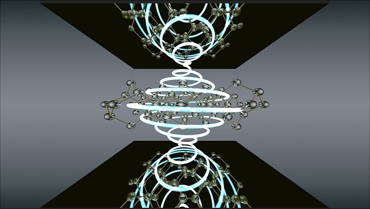 The illustration shows what happens when light is confined between mirrors.