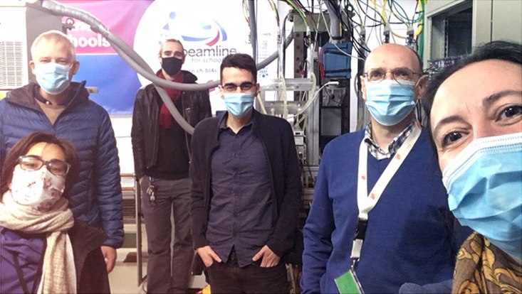 group members in the testbeam area