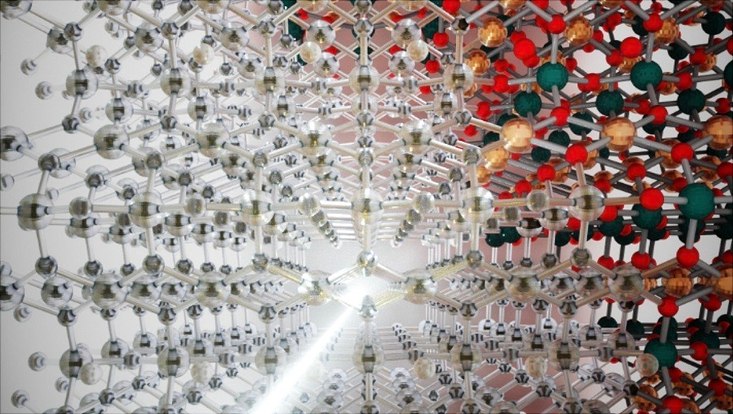 Artistic impression of vibrationally-induced transparency
